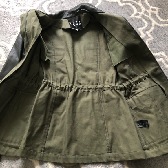 Veda Size S Jacket With Genuine Leather - Picture 4 of 10